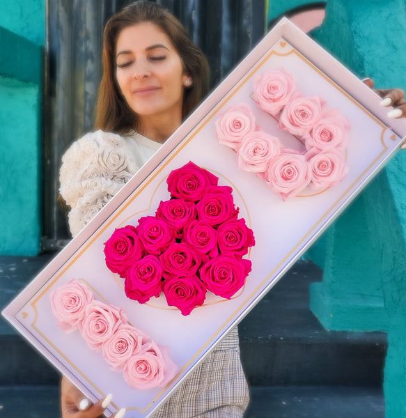 "I Love U" Box Long Lasting Roses Luxe Flower Box Hallandale Shop