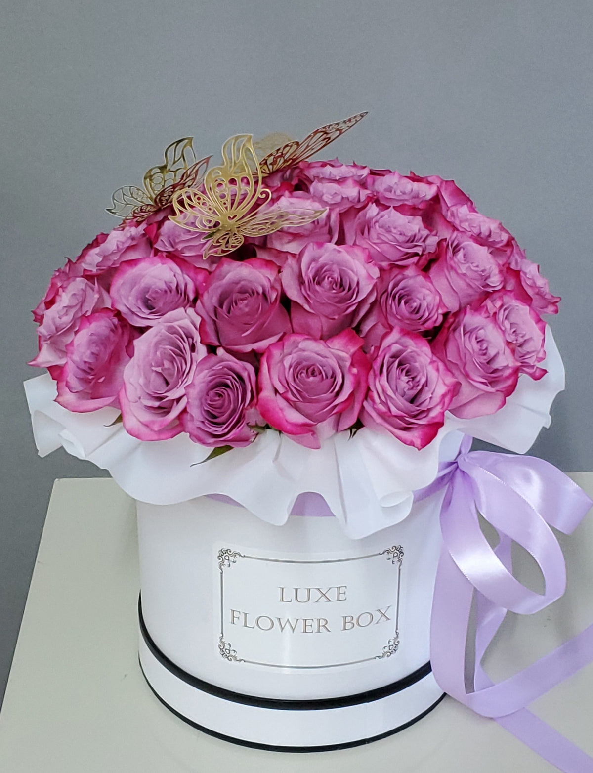 "Roseate Elegance" Box of Roses