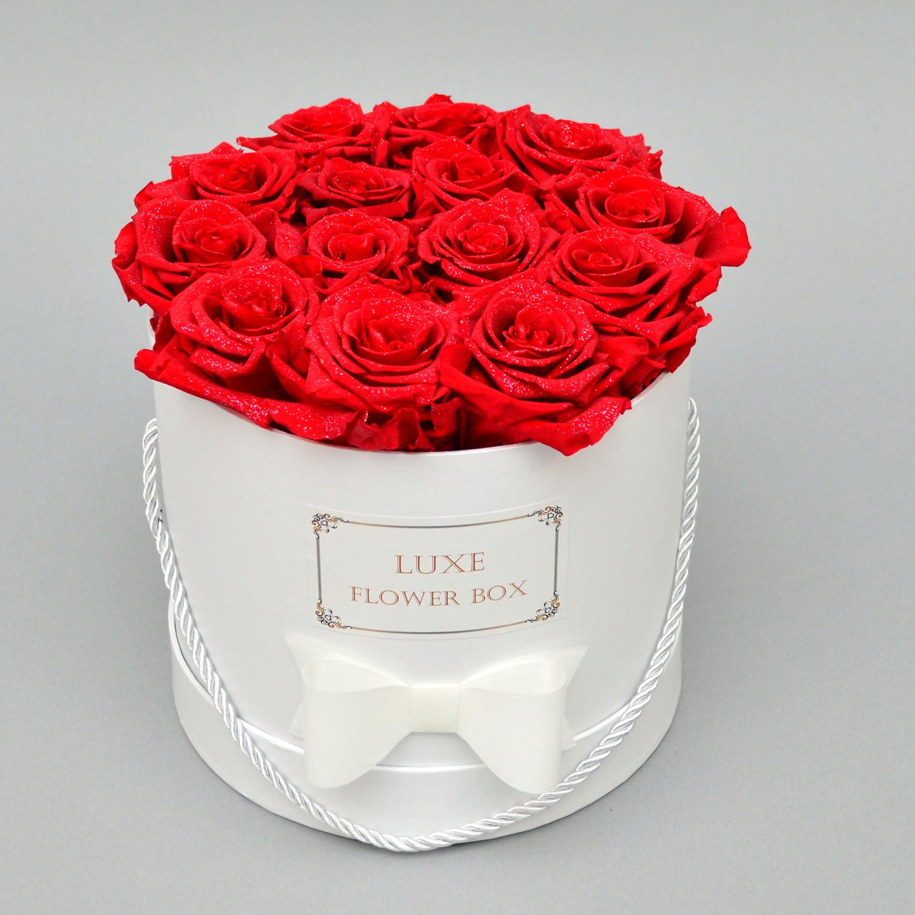 Medium Round Box of Red Roses- Last more than 1 year