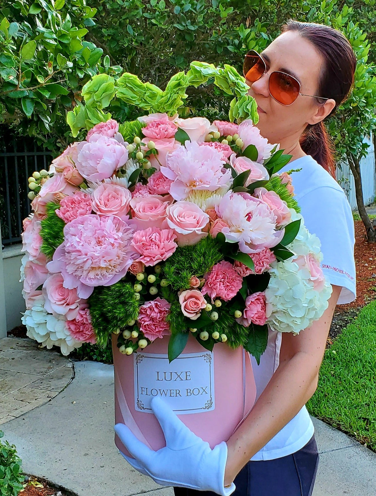 "MALVINA " Peonies, Carnation, Green Balls, Pink Roses Lovely Flowers