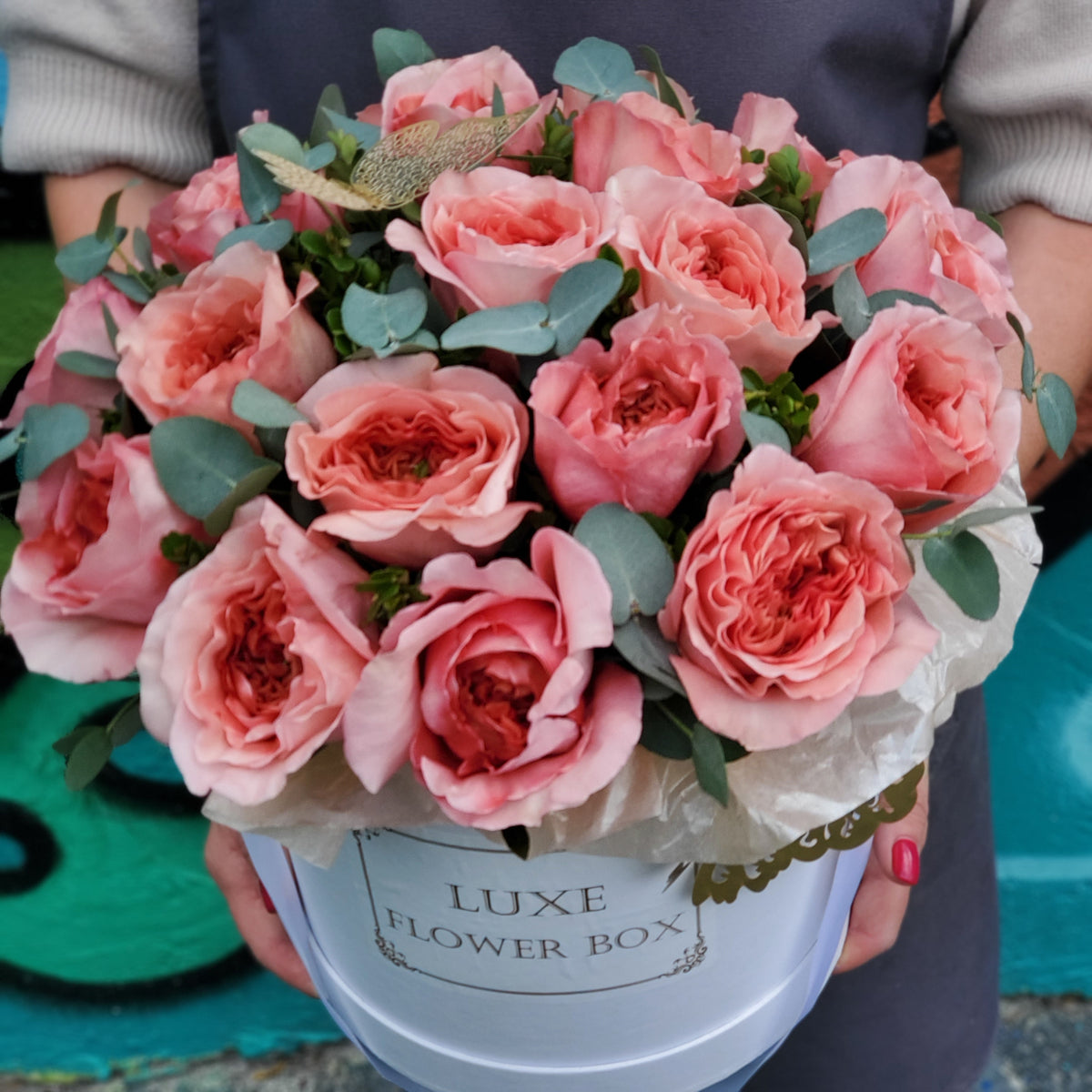 FRESH PINK EXPRESSION ROSES IN ROUND BOX