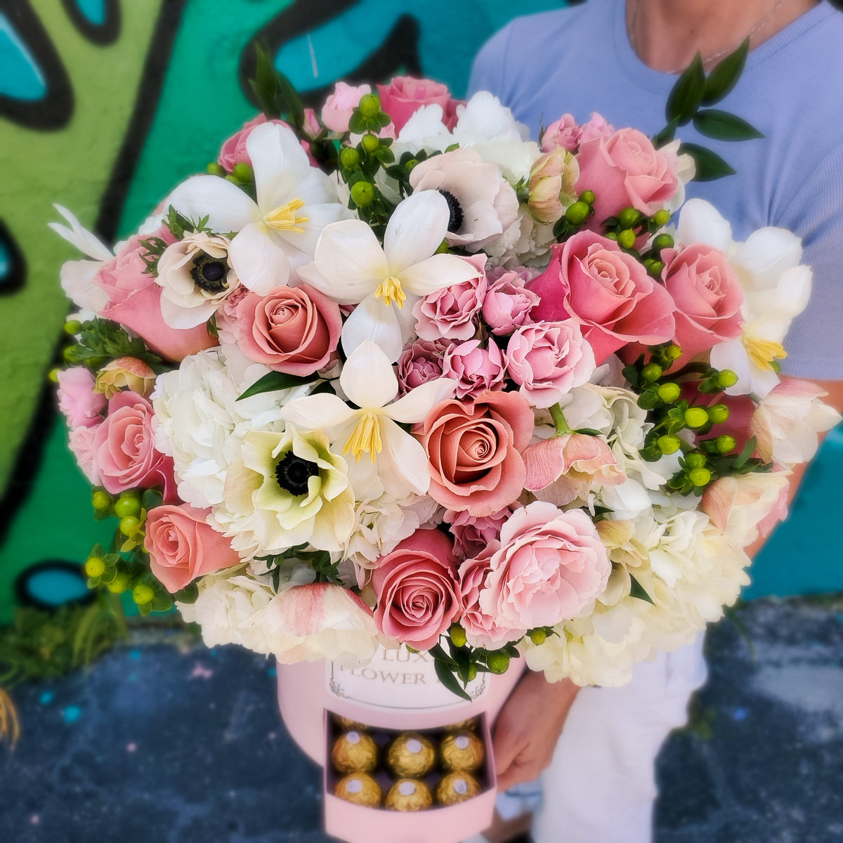 Forever Roses Heart Bouquet - Pink / White in Las Vegas, NV